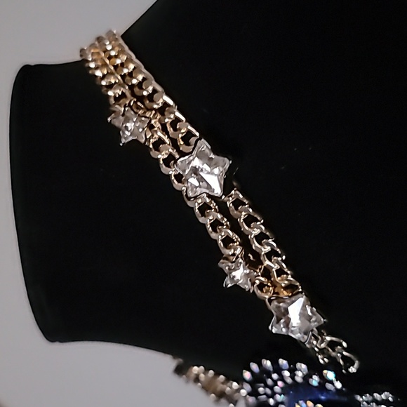 New! BETSEY JOHNSON Shine Bright Collection Evil Eye & Stars Statement Necklace. - Picture 9 of 12